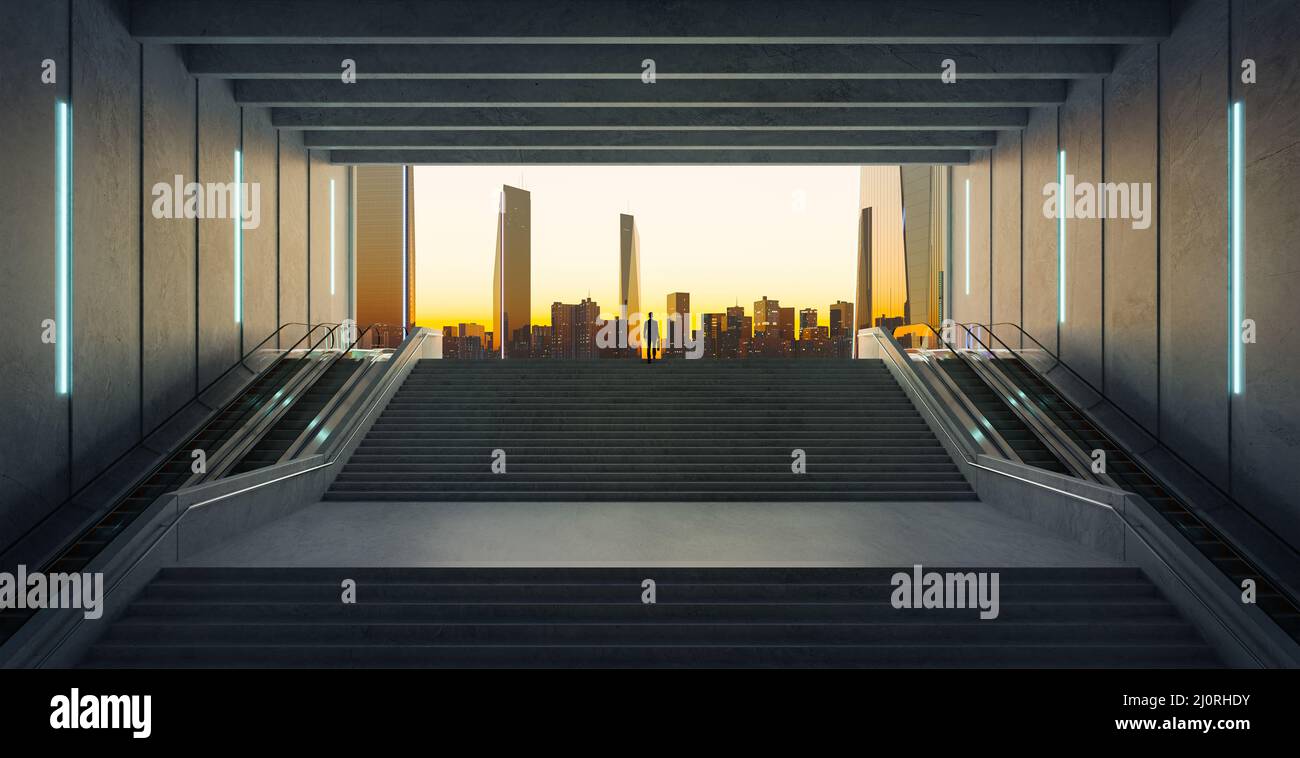 Businessman climbing stairs. Ambitions concept Stock Photo - Alamy