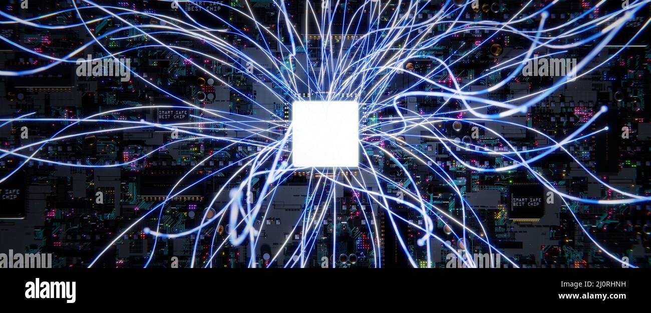 Smart technology circuit board Stock Photo