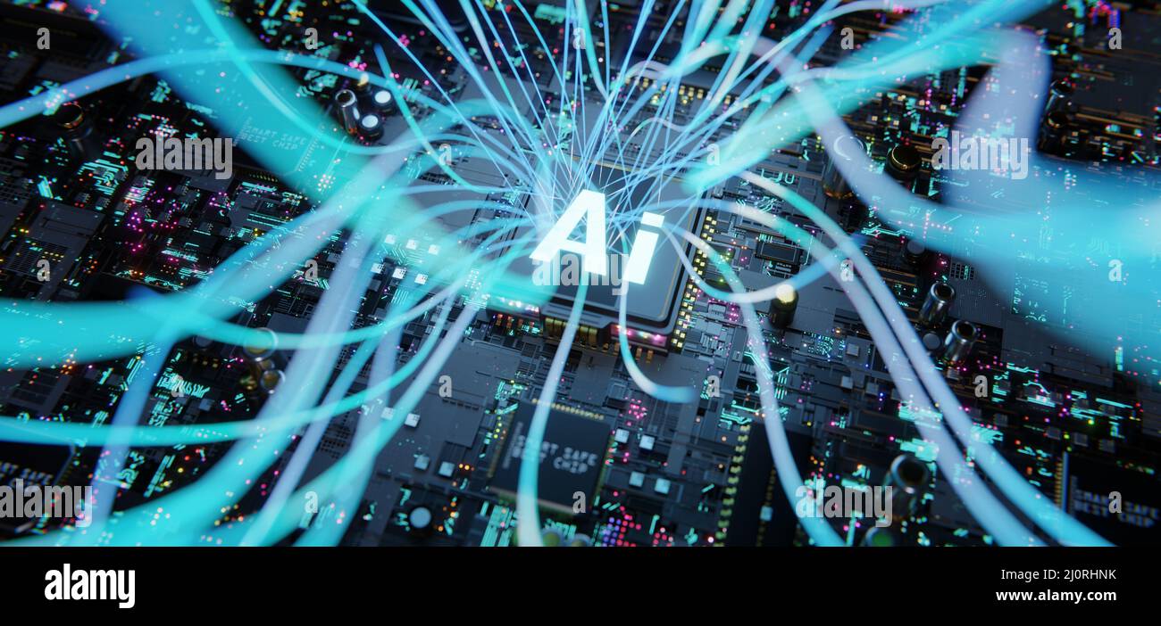 Smart technology circuit board Stock Photo