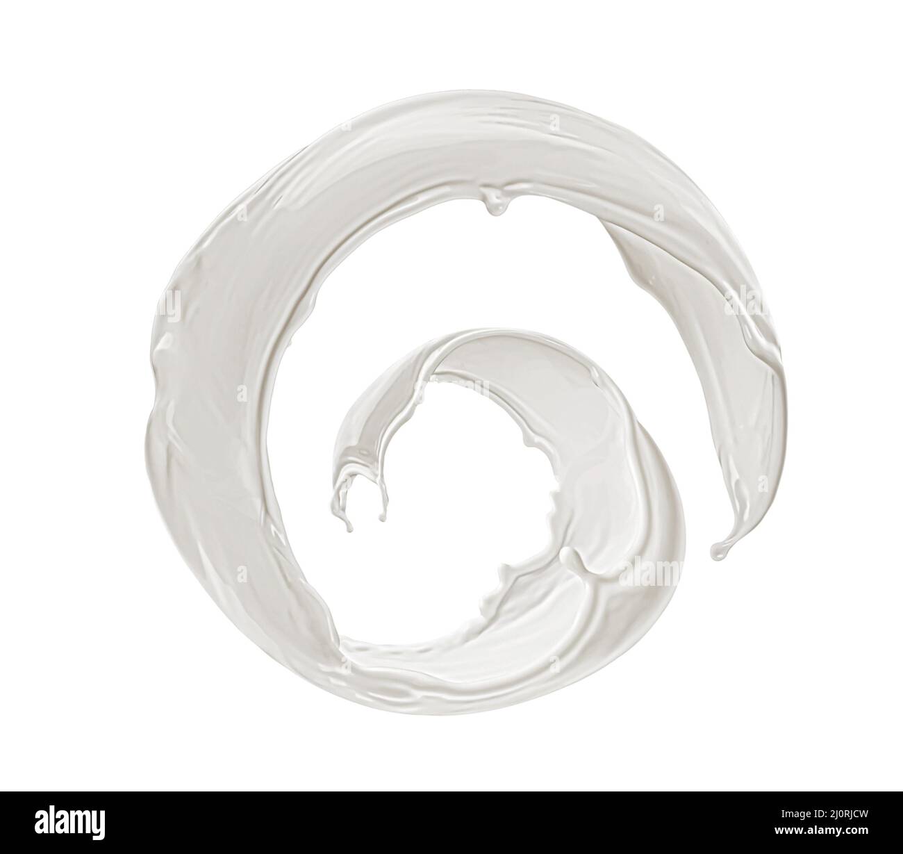 Spiral milk splash isolated on white background Stock Photo - Alamy