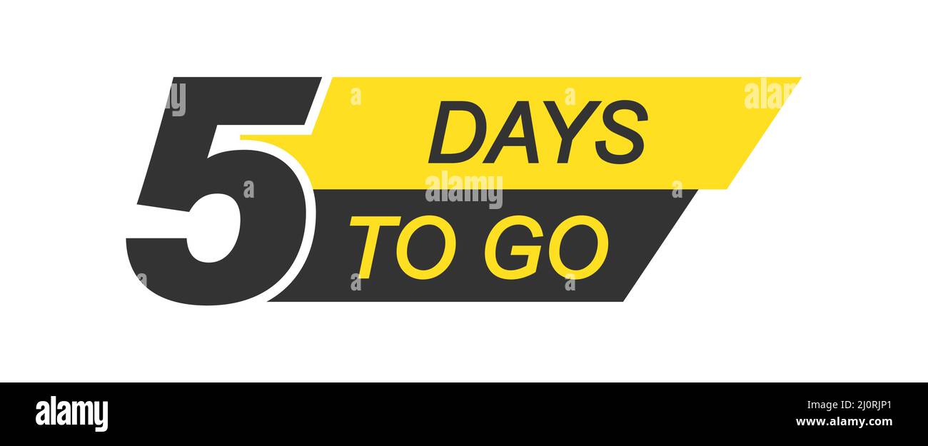 5 days to go. banner for websites and applications about the start of