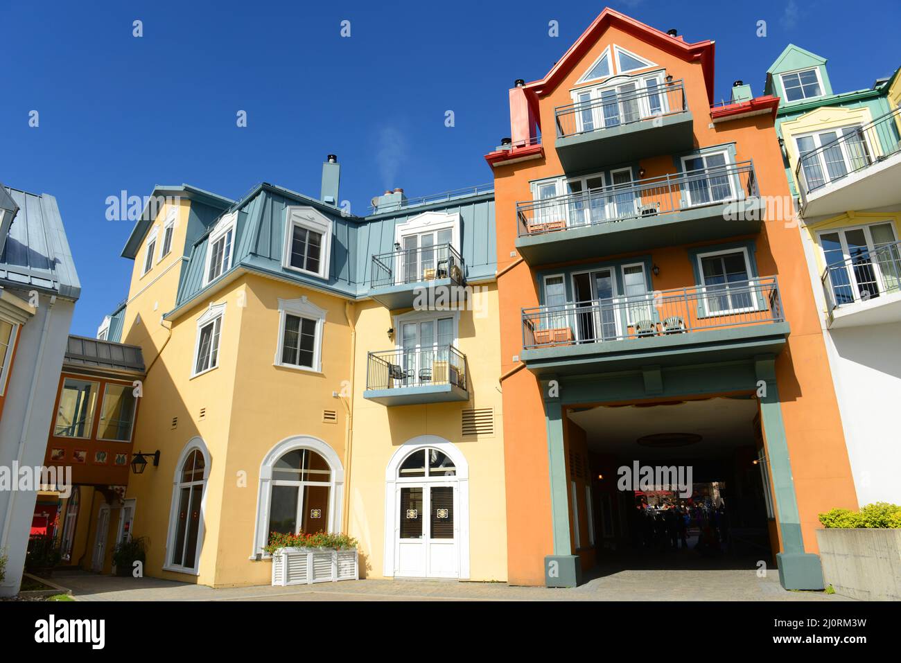 Quebec Building Style French style historic buildings in villiage of Mont-Tremblant, Quebec ...