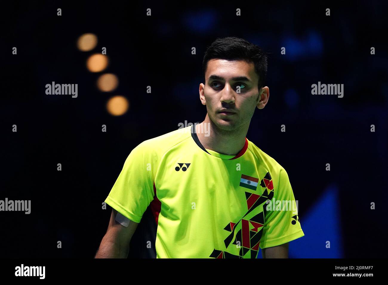 Indias Lakshya Sen in action against Denmarks Viktor Axelsen in the Mens Singles Final during day five of the YONEX All England Open Badminton Championships at the Utilita Arena Birmingham