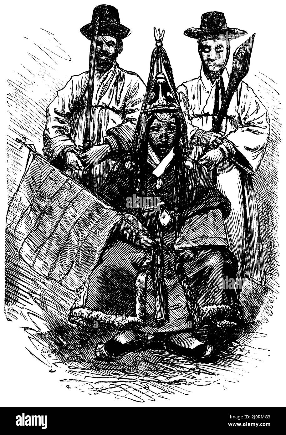 Korean actors, ,  (literary history book, 1894), Koreanische Schauspieler, Acteurs coréens Stock Photo