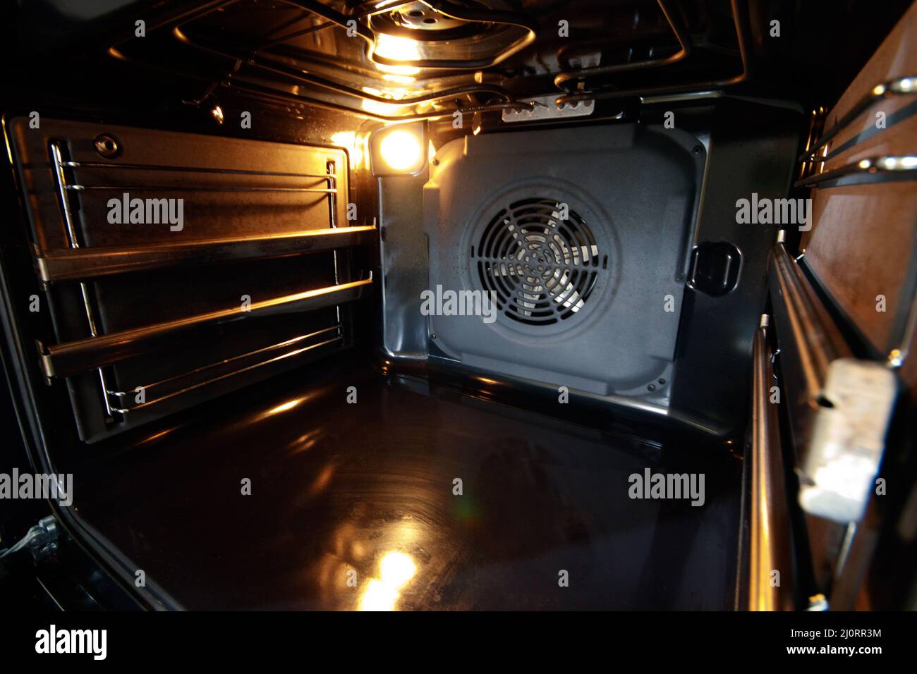 Oven interior with forced draft fan and lighting Stock Photo Alamy