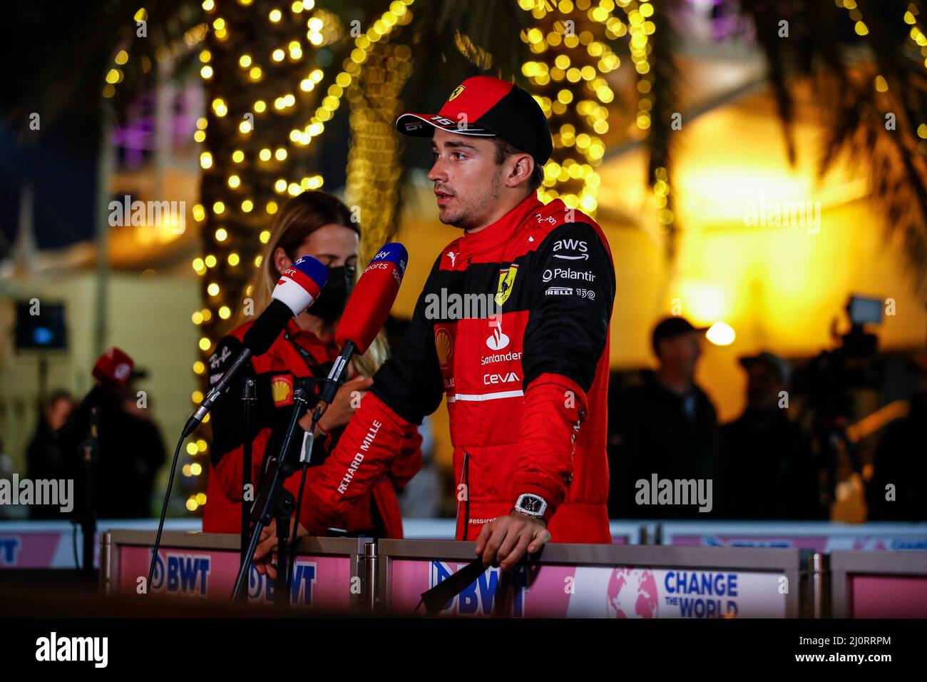 Sakhir, Bahrain. 19th Mar, 2022. #16 Charles Leclerc (MCO, Scuderia Ferrari), F1 Grand Prix of Bahrain at Bahrain International Circuit on March 19, 2022 in Sakhir, Bahrain. (Photo by HIGH TWO) Credit: dpa/Alamy Live News Stock Photo