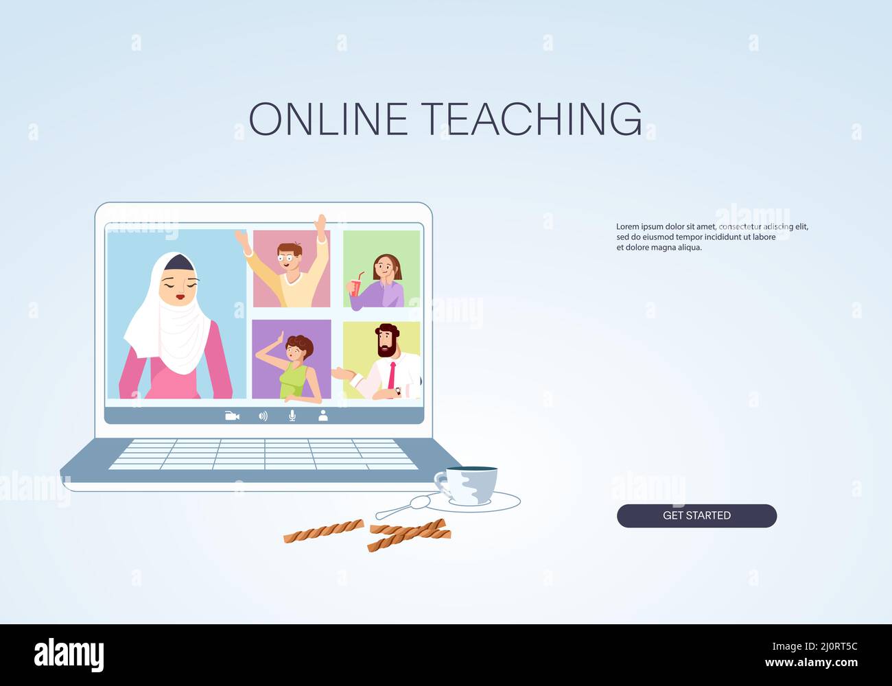 Web banner template with Online learning Stock Vector Image & Art - Alamy