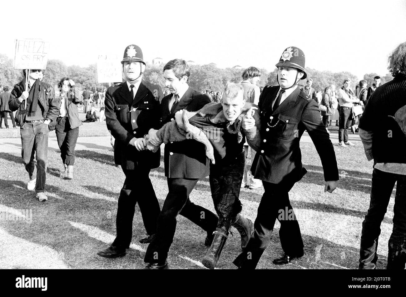 CND Peace March in Hyde Park in London October 1983. Picture taken 22nd
