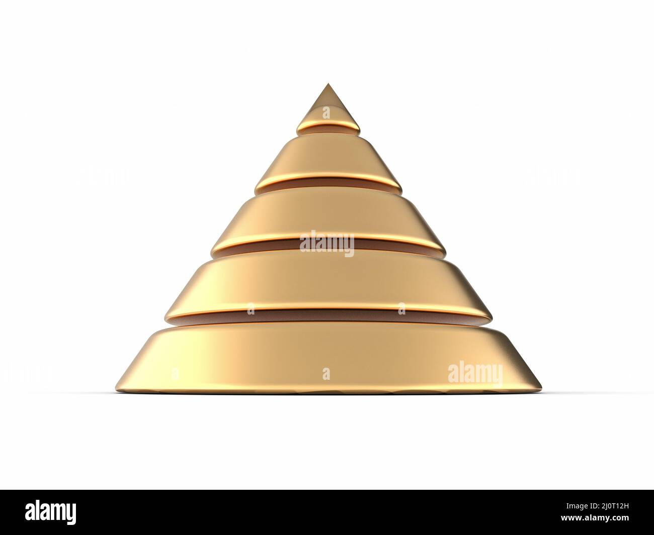 Golden cone pyramid Five steps 3D Stock Photo Alamy