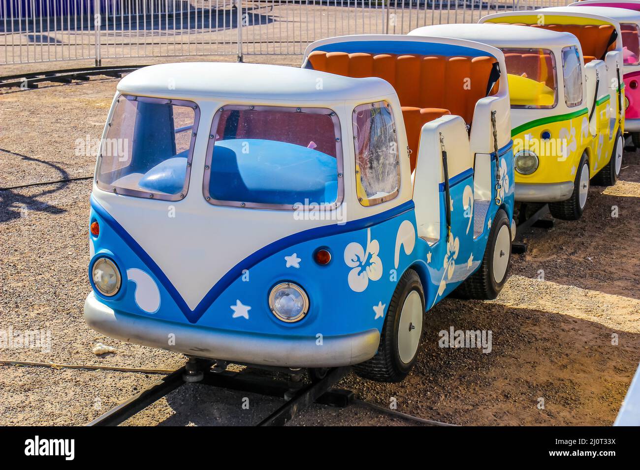 Children's "Motor Car" With Tracks Amusement Ride Stock Photo Alamy