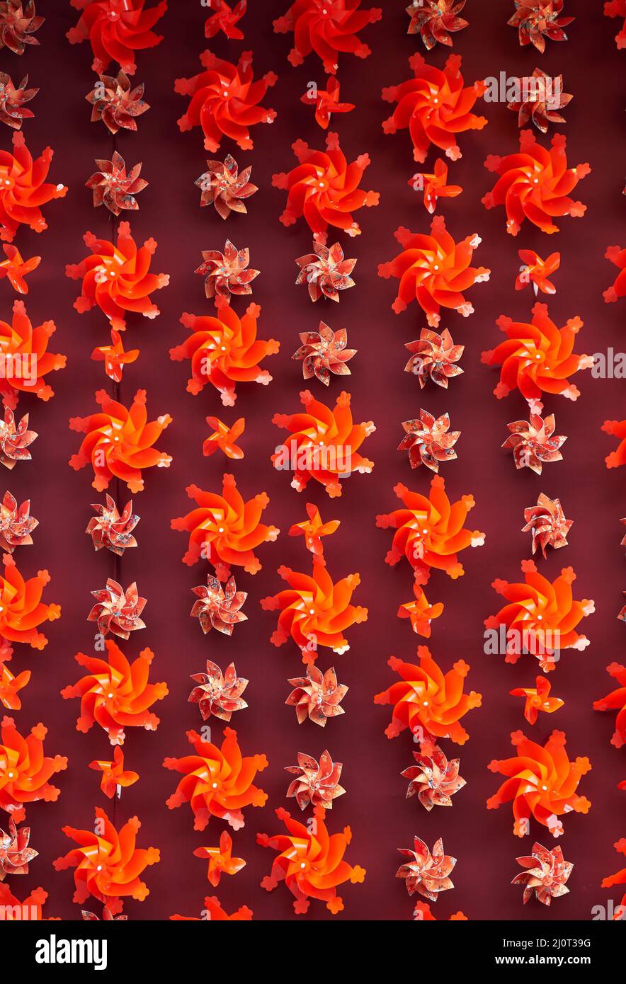 Decorative background from the colorful pinwheels in japanese style