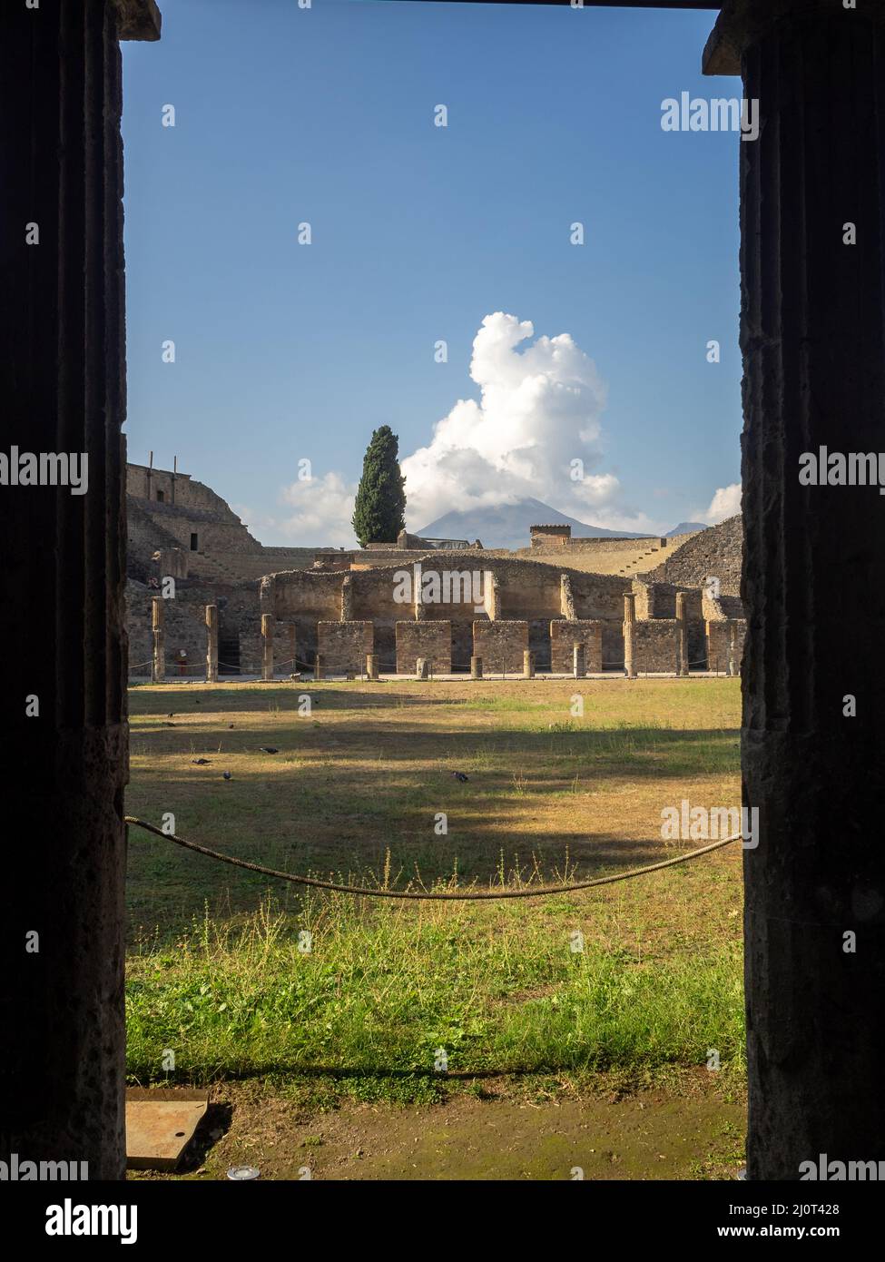 Quadriporticus of the Theaters or gladiators barracks, Pompeii Stock Photo