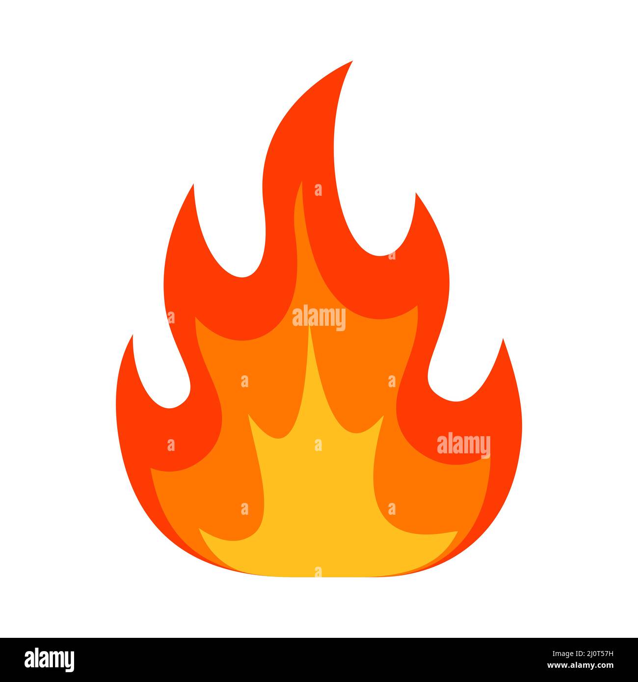 Fire flame icon. Bonfire color symbol. Vector isolated on white background. Stock Vector
