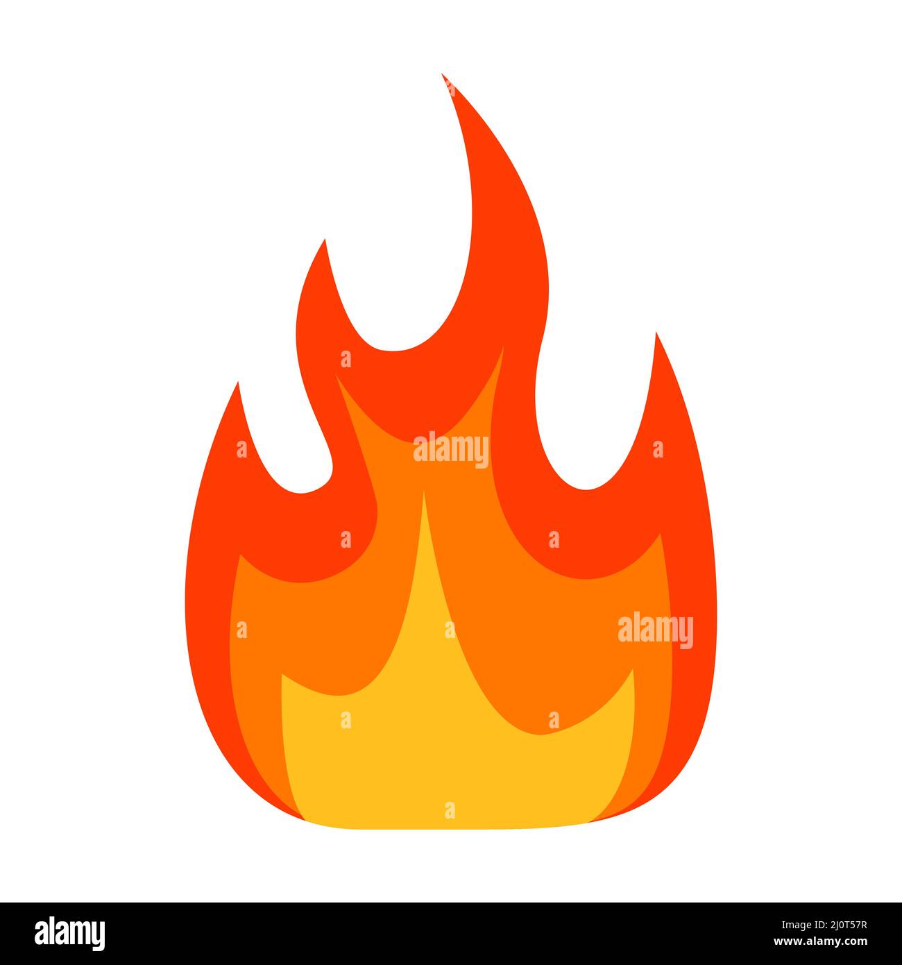 Fire flame icon. Bonfire color symbol. Vector isolated on white ...