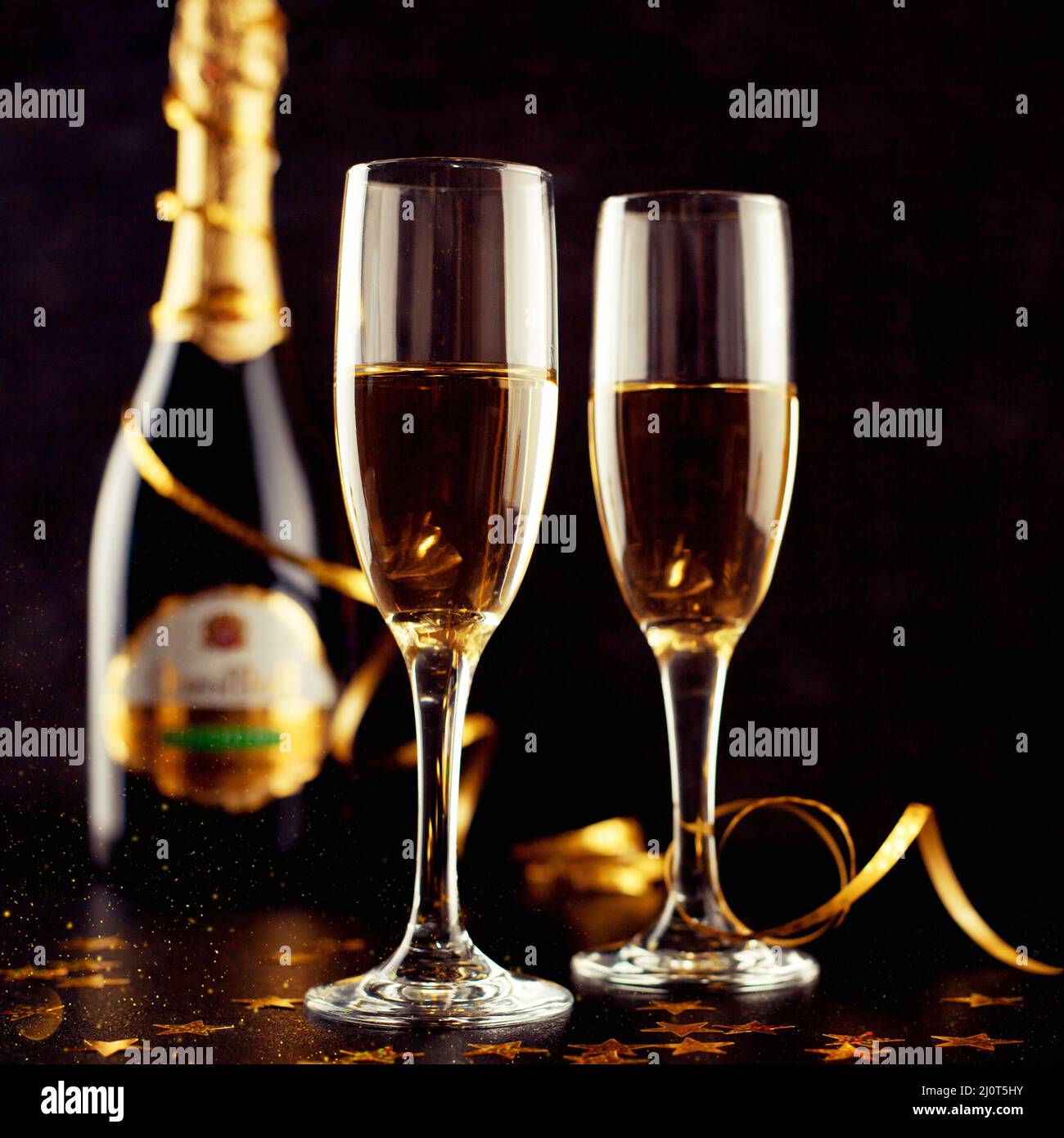 New Years Eve Celebration Background With Champagne Stock Photo - Alamy