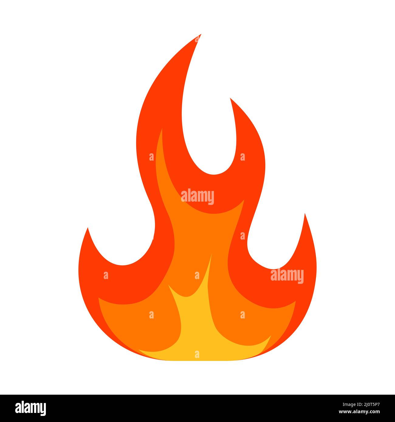 Fire flame icon. Bonfire color symbol. Vector isolated on white background. Stock Vector