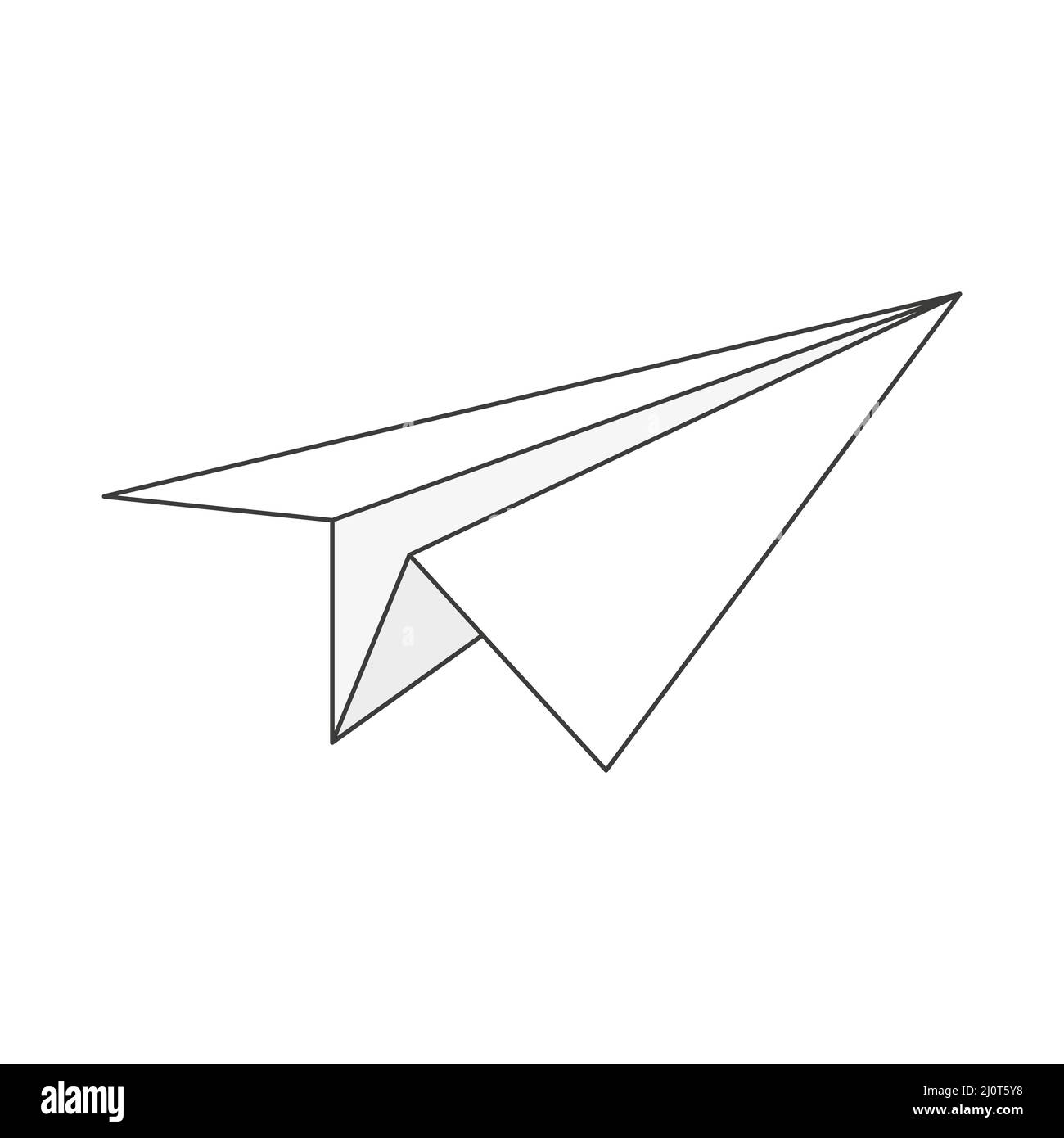 Paper line airplane. Sending message linear symbol. Vector isolated on white. Stock Vector