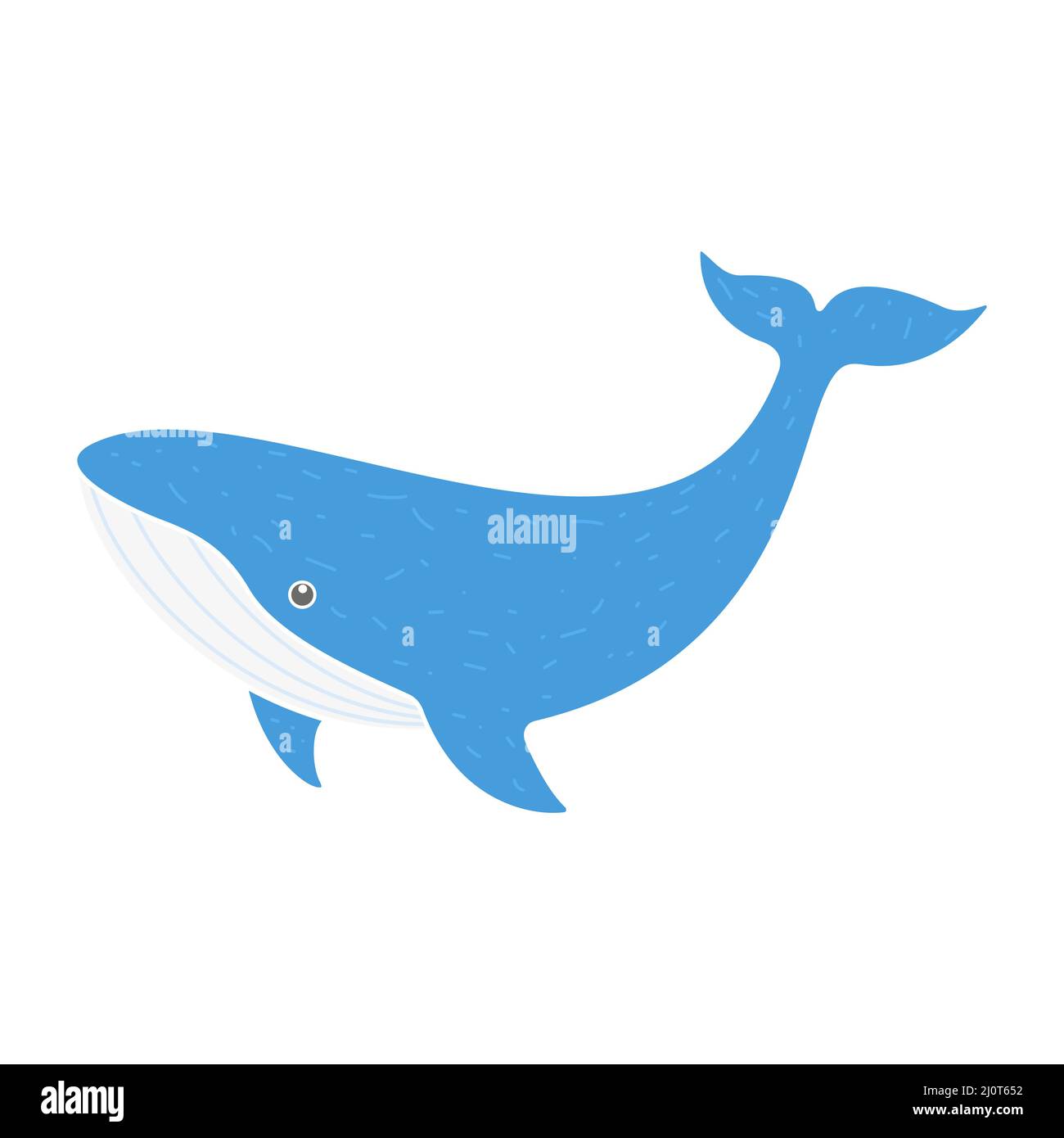 Whale blue animal. Sperm whale character. Ocean animal symbol. Stock Vector