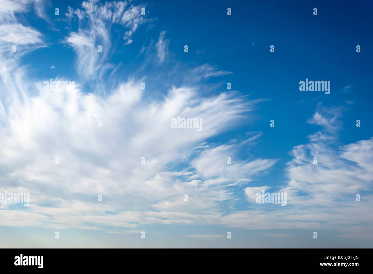 A natural blue sky with many clouds Stock Photo