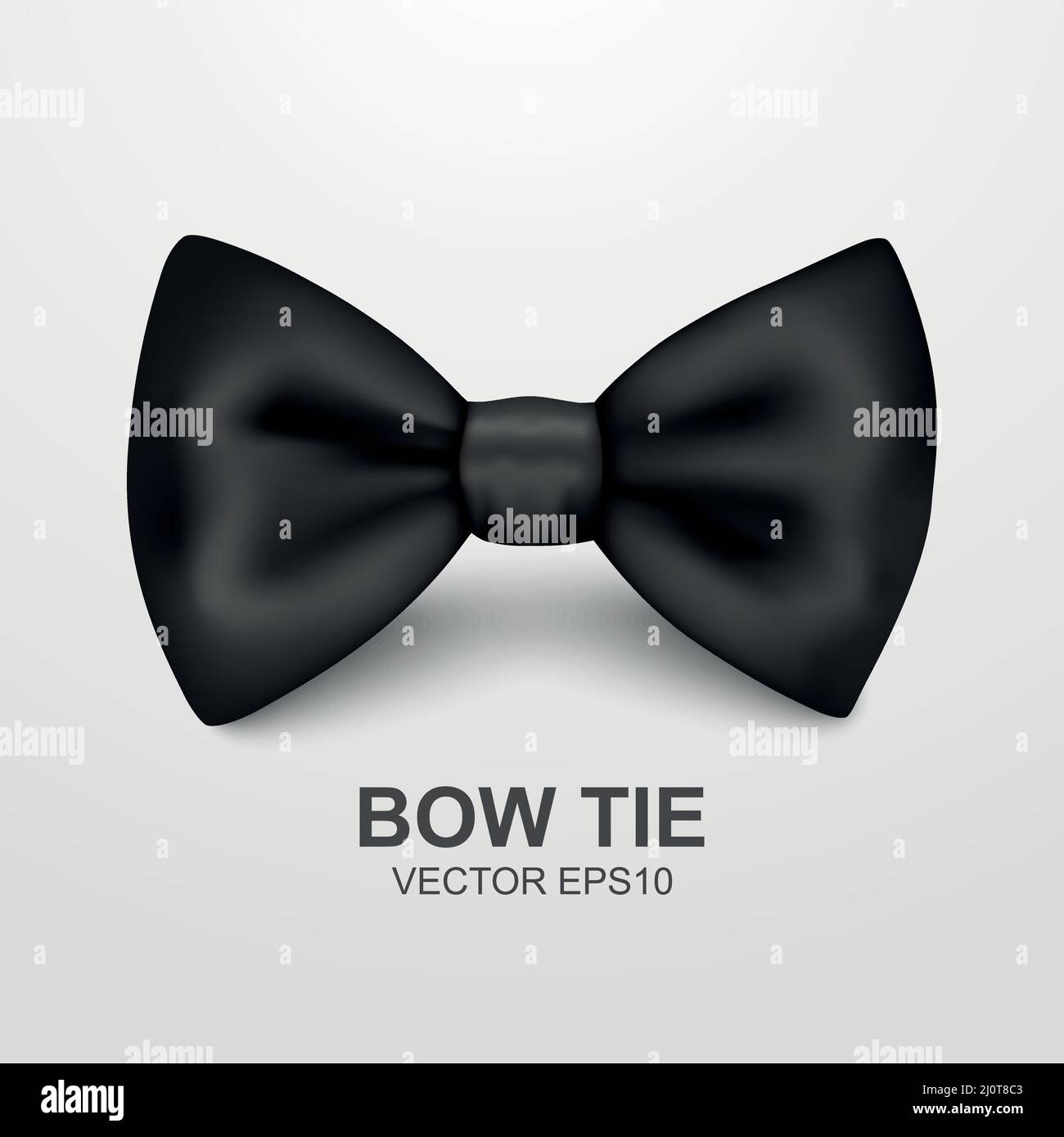 Vector 3d Realistic Black Bow Tie Icon Closeup Isolated on White ...