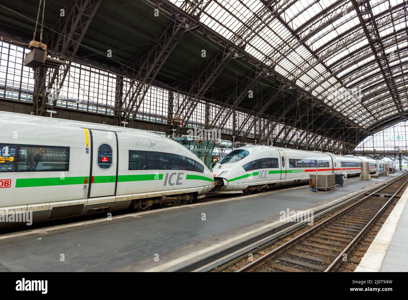 ICE 3 train in Cologne main station Hbf in Germany Stock Photo