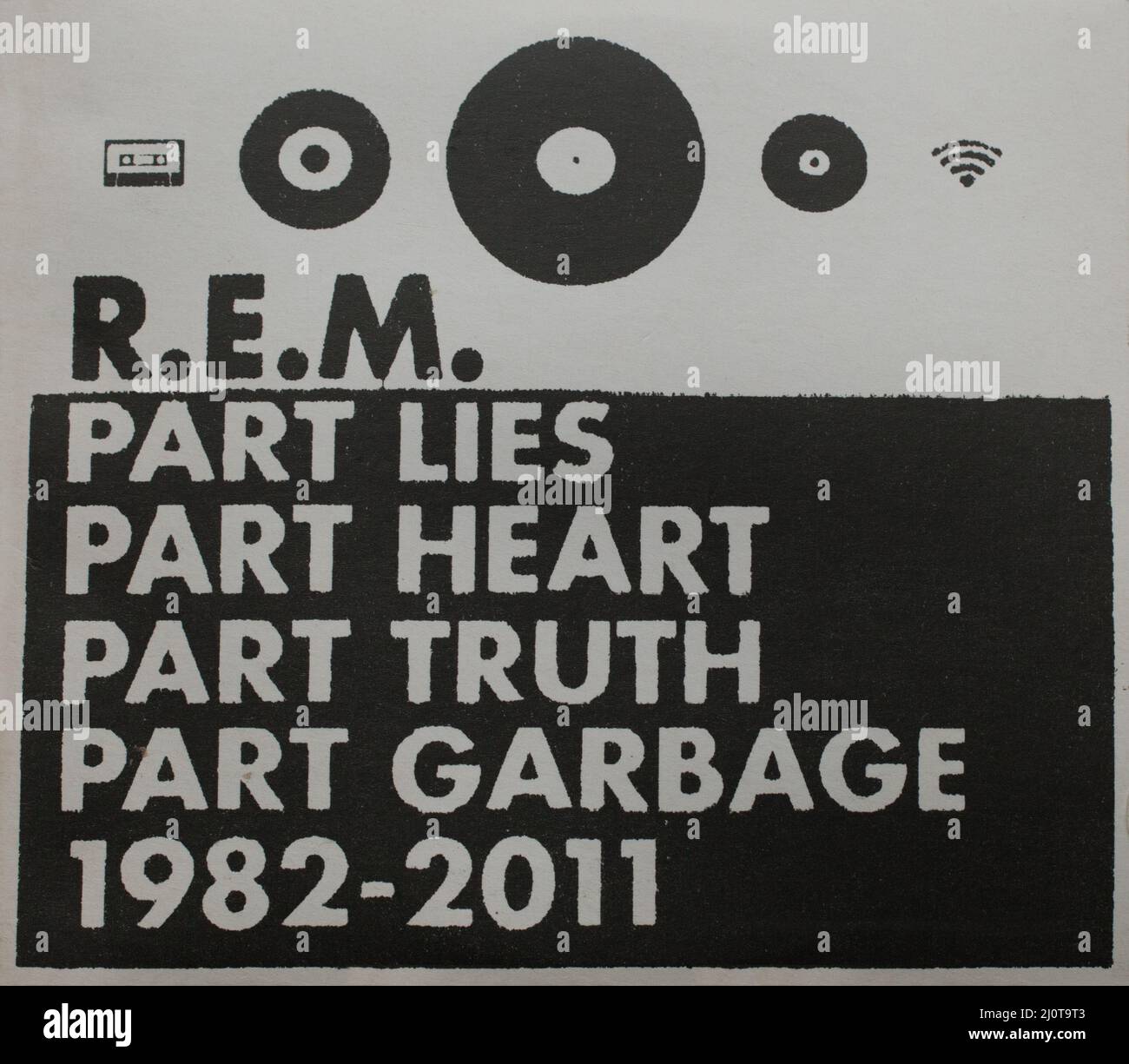 The cd album cover to R.E.M - Part Lies, Part Heart, Part Truth, Part Garbage 1982 - 2011 Stock Photo
