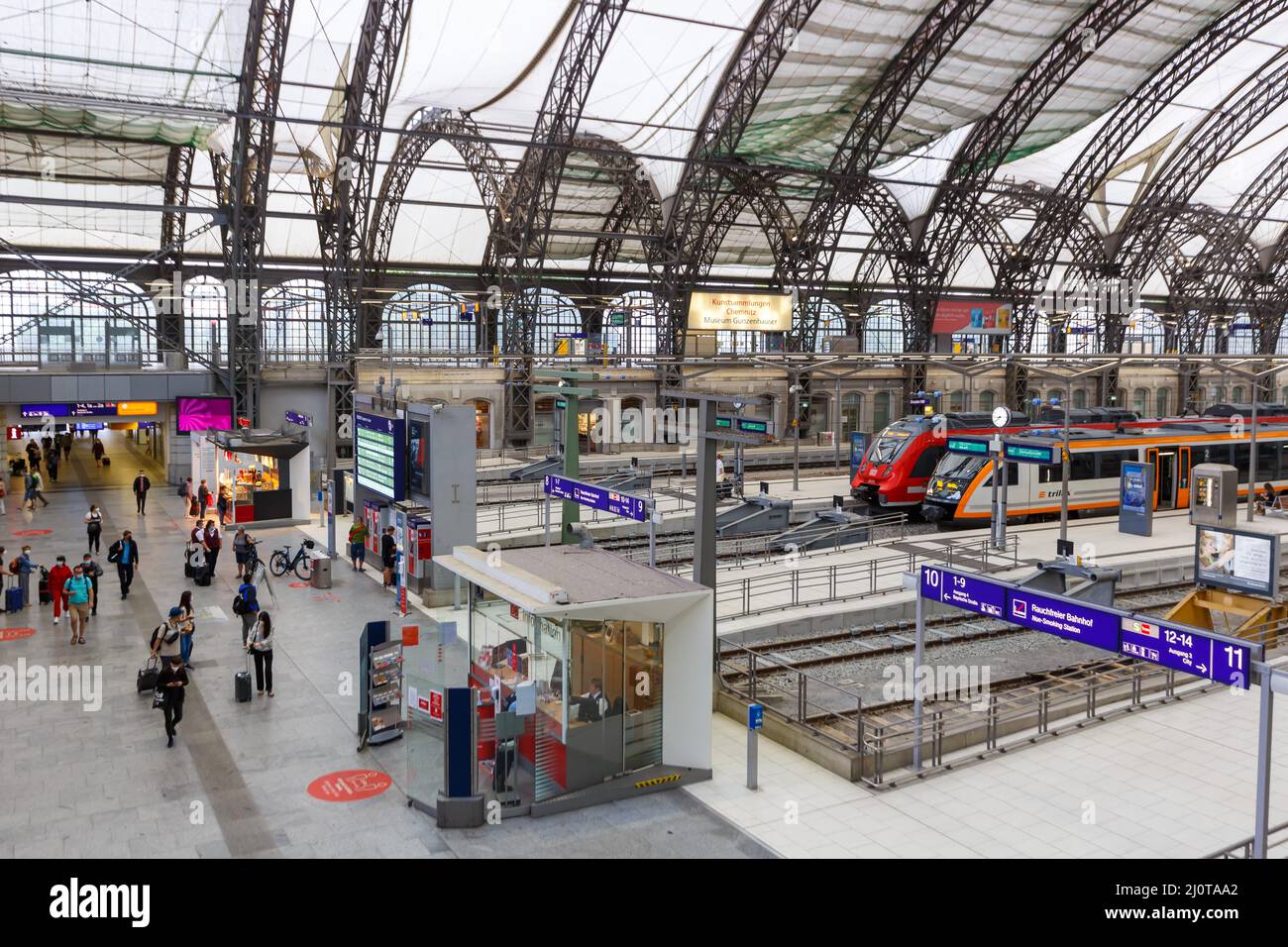 Dresden Hauptbahnhof Hbf station in Germany Deutsche Bahn DB with
