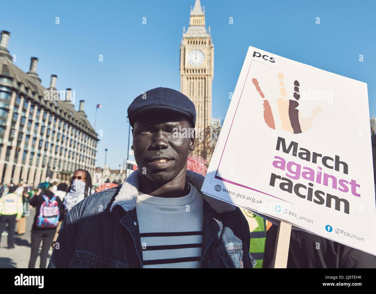 London, England - March 19th 2022: Stand Up To Racism Demonstration on UN Anti Racism Day Stock Photo