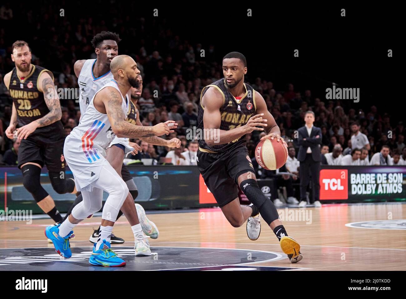 Alpha DIALLO (11) of Monaco during the French championship, Betclic Elite  Basketball match between Paris Basketball and AS Monaco Basket on March 20,  2022 at Accor Arena in Paris, France - Photo