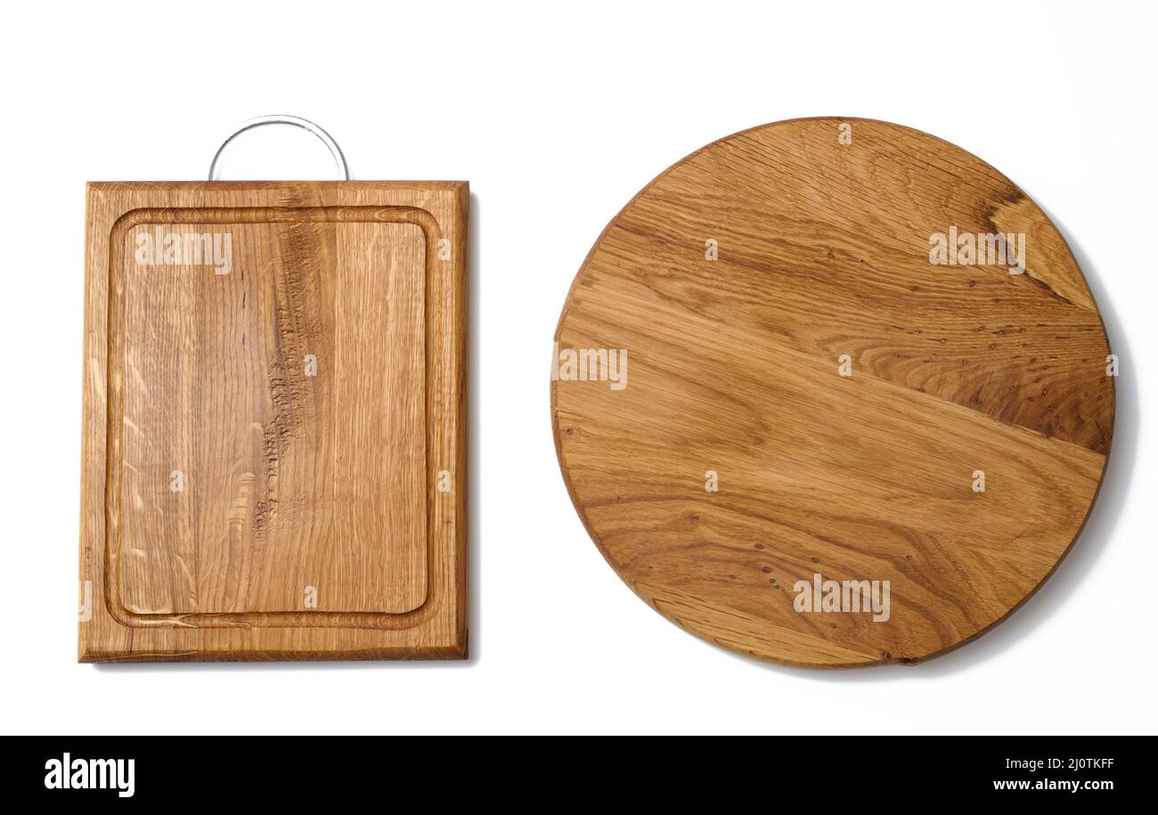 Premium Photo  Empty round kitchen wooden cutting board in brown color on  a dark textured concrete background