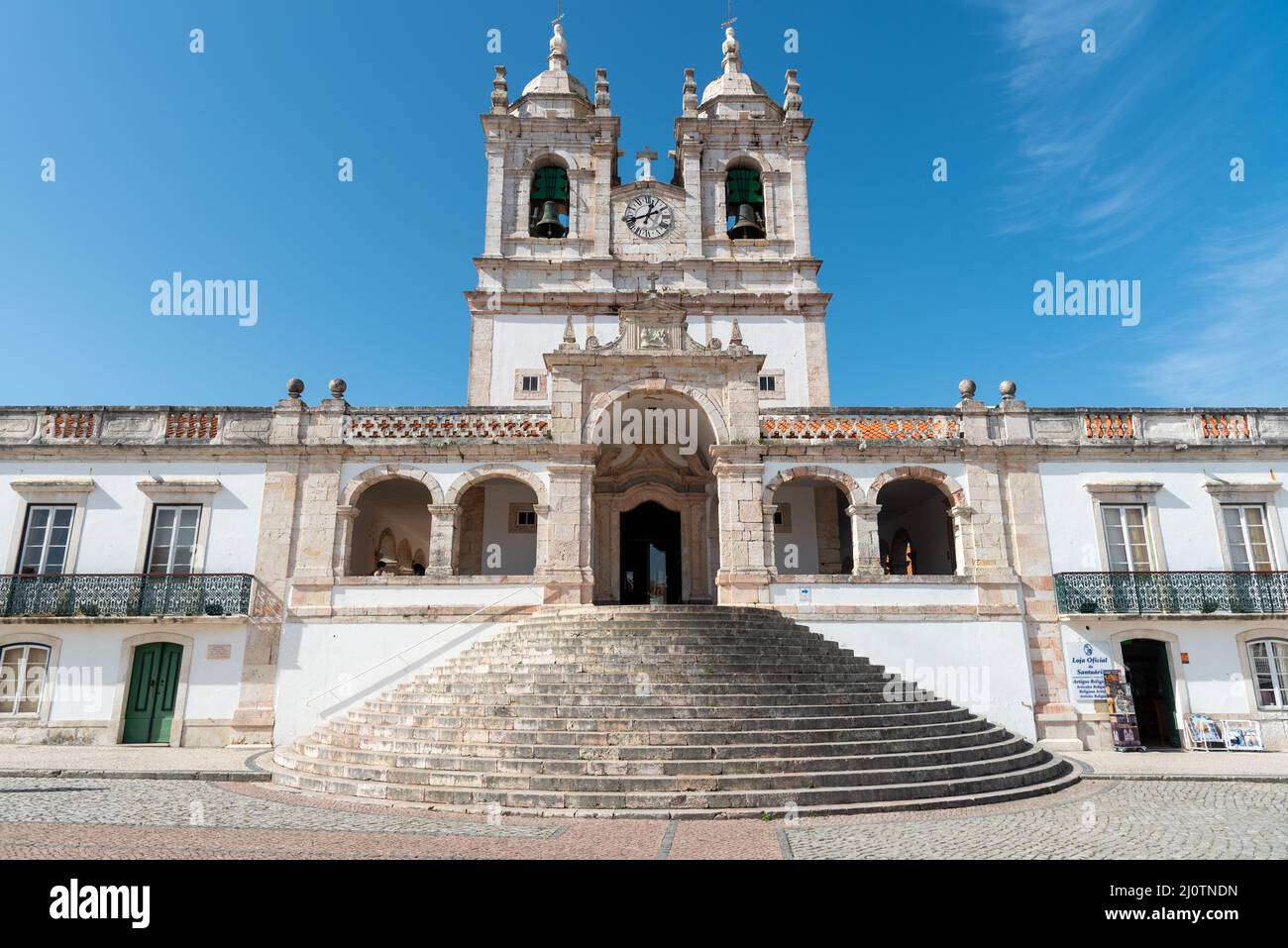 The famous Santuario de Nossa Senhora , sanctuary of our lady landmark. Nazare town Portugal Stock Photo