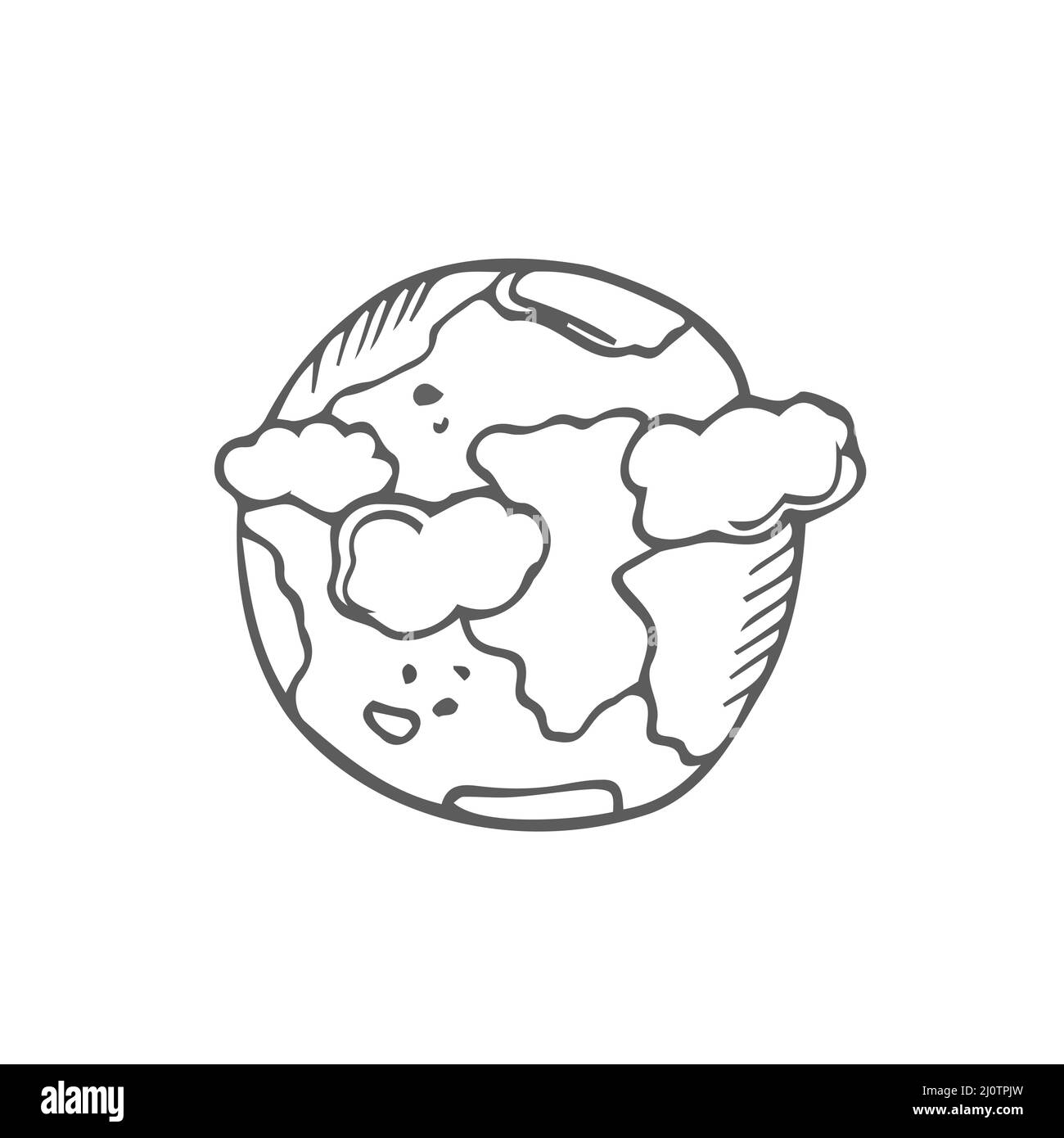 Hand Drawn Globe Icon Vector Illustration Flat Doodle Design Cartoon Style Vector Isolated