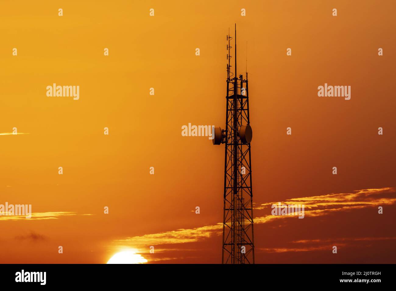 5g communication tower silhouette hi-res stock photography and images ...