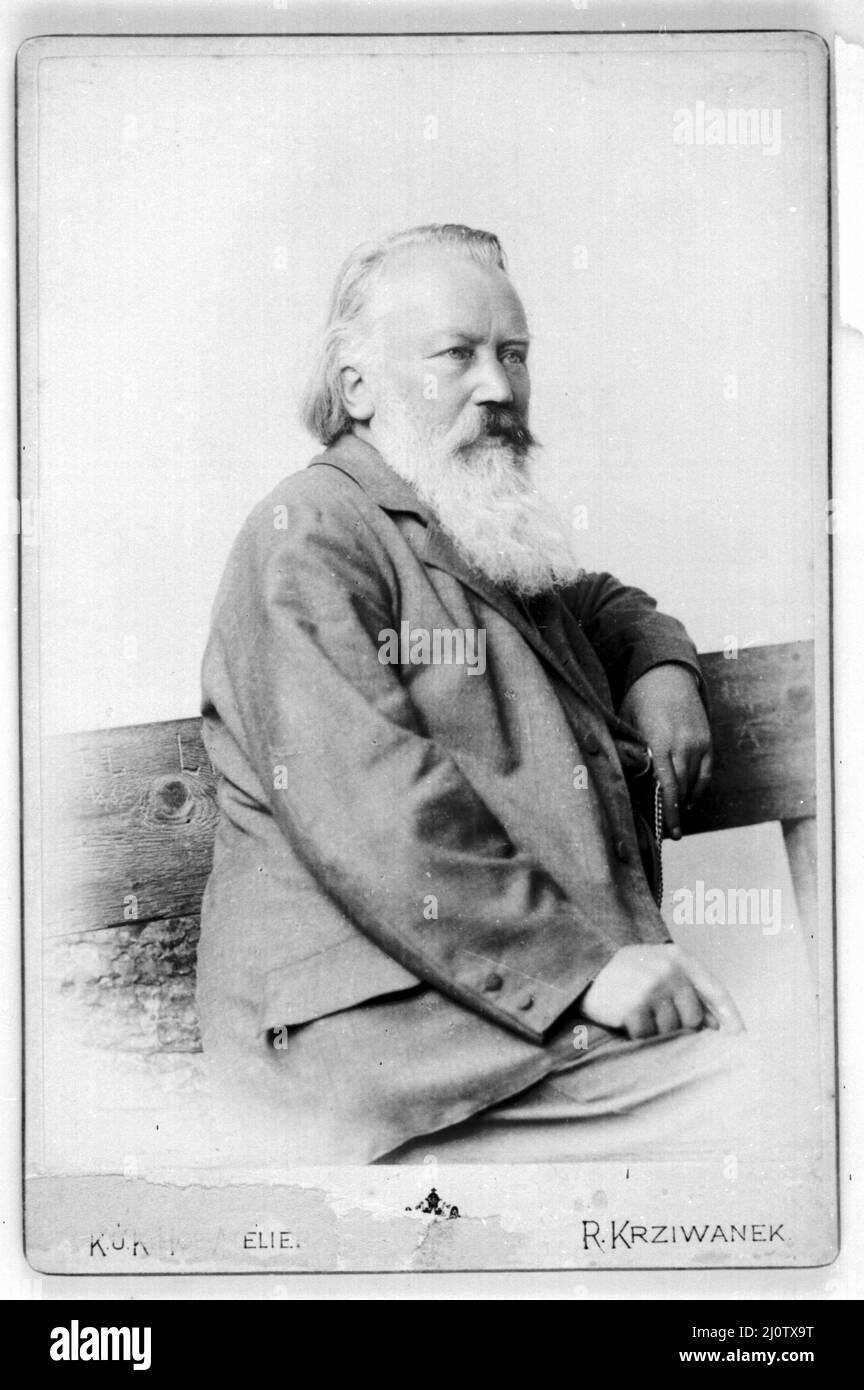 Portrait of german composer Johannes Brahms ( born 7. Mai 1833 in Hamburg; died 3. April 1897 in Vienna) Stock Photo