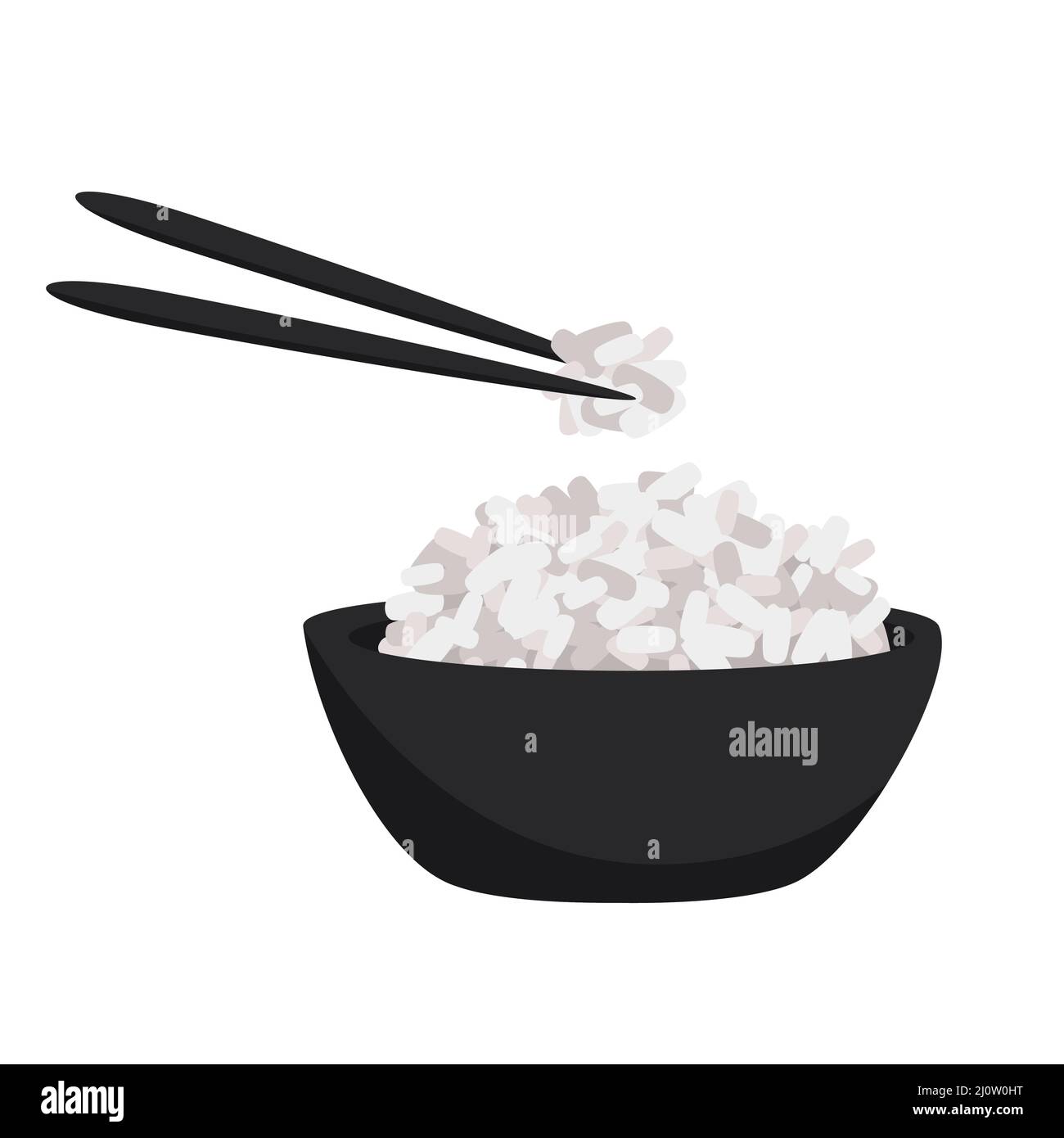Vector illustration of a plate with rice  Stock Vector