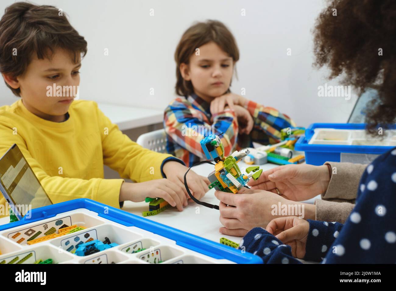 Students In School Computer Coding Class Building And Learning To ...