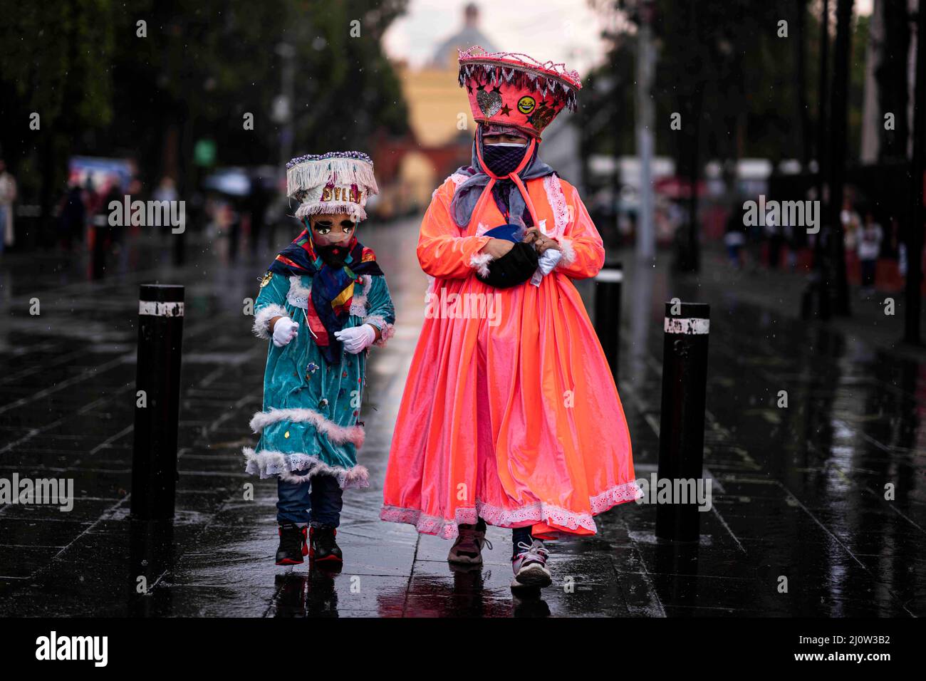 Mexico City, Mexico. 18th Mar, 2022. People wear costumes participates in the Xochimilco Carnival 2022. (Credit Image: © David de la Paz/ZUMA Press Wire Service) Stock Photo