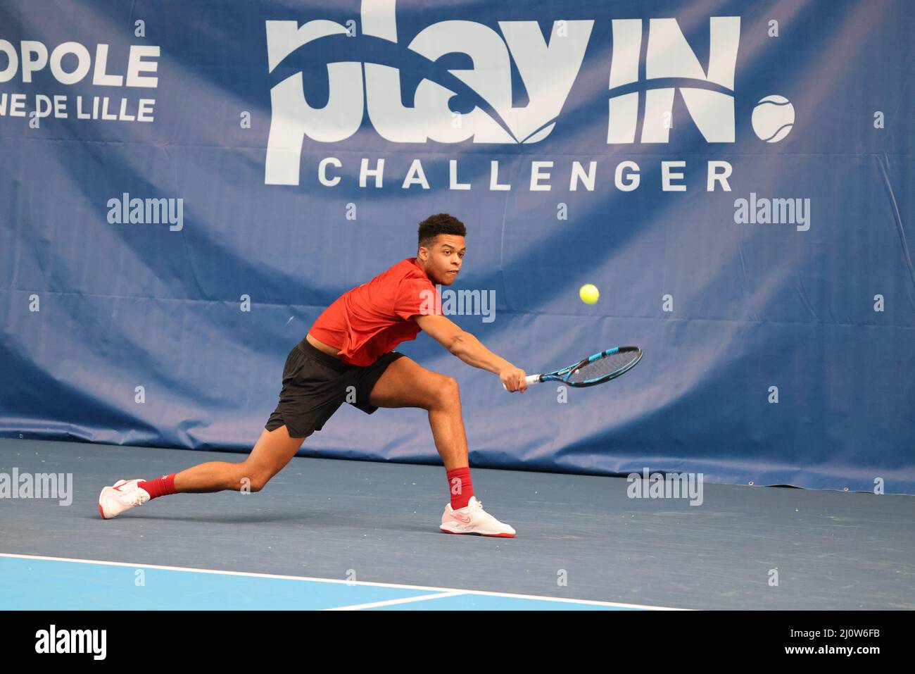 Giovanni Mpetshi Perricard during the Play In Challenger 2022, ATP  Challenger Tour tennis tournament on March