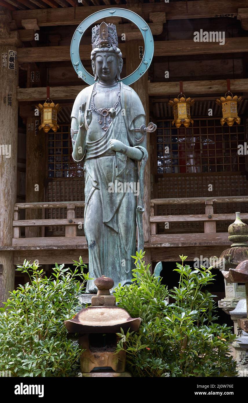 The Buddha statue in front of Nachisan Seiganto-ji temple. Wakayama Prefecture. Japan Stock Photo