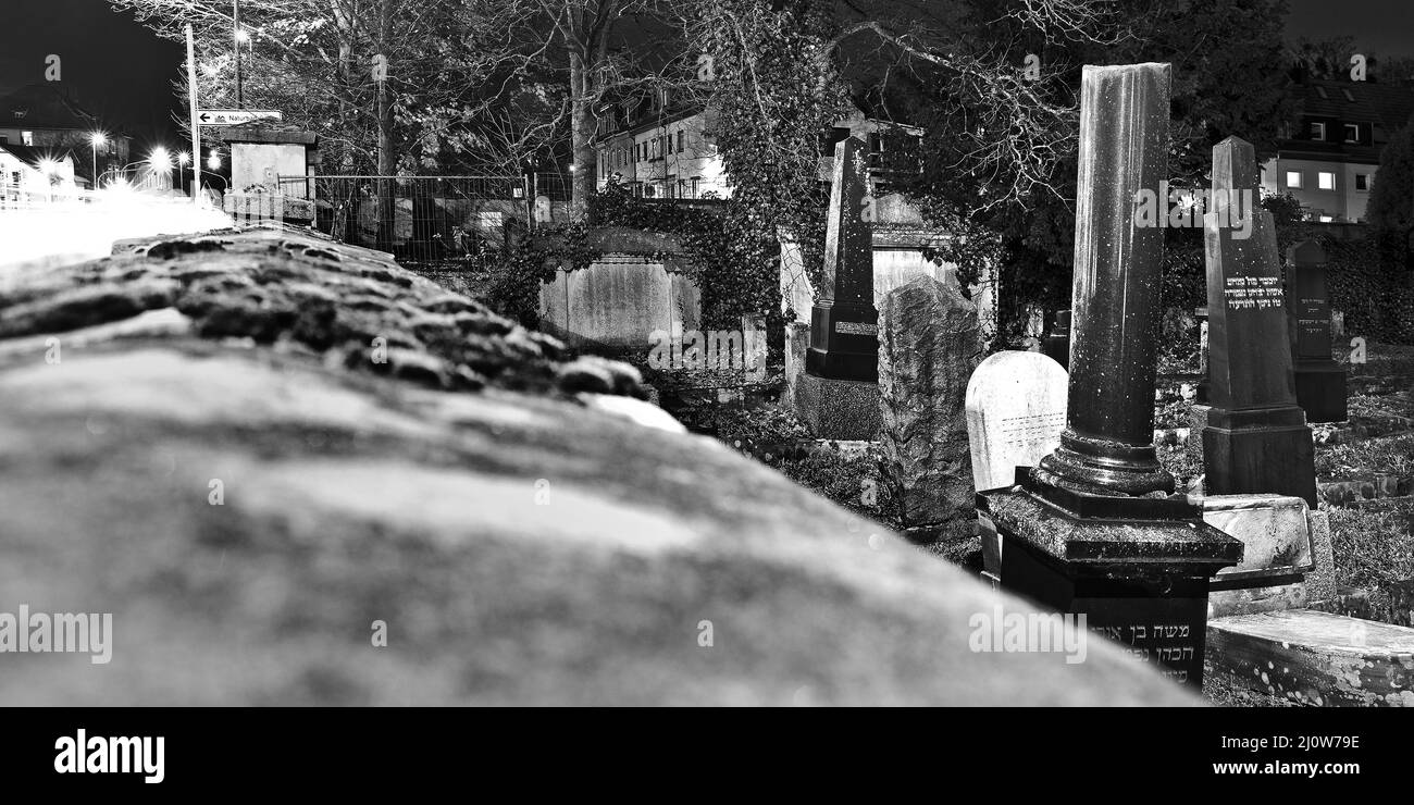 Jewish cemetery, view over the wall, Goettingen, Lower Saxony, Germany, Europe Stock Photo