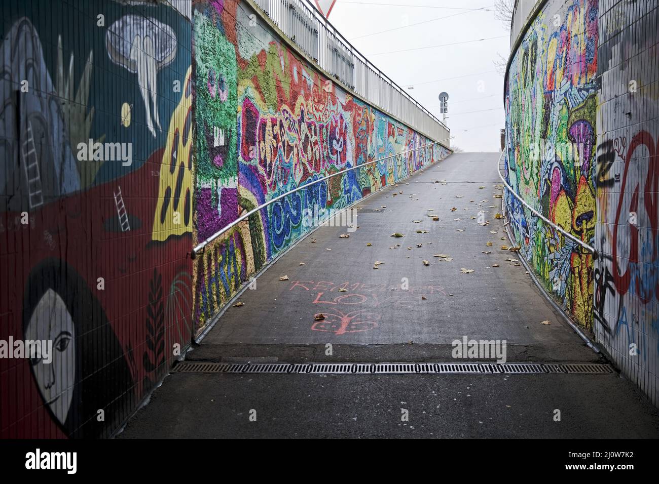 Street art in Kassel, underpass, RuE - space for urban experiments, Kassel, Hesse, Germany, Europe Stock Photo