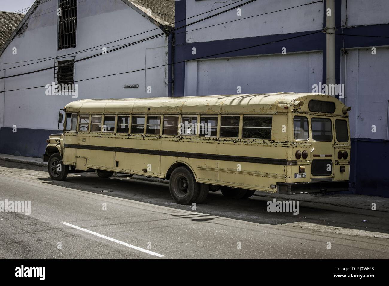 Big school bus yellow color, GMC truck model 6000 Stock Photo