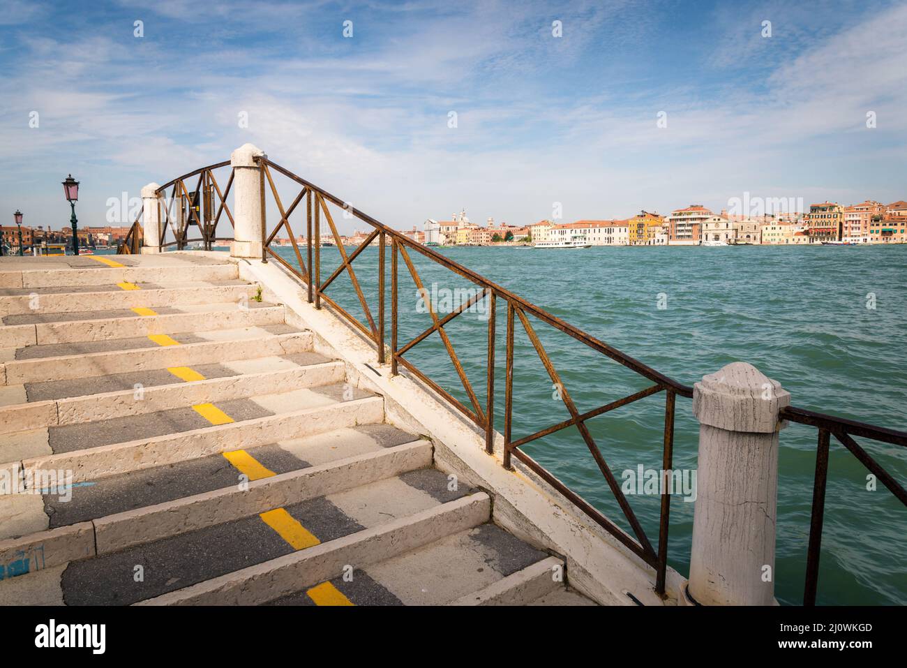 Venice bridge on island of giudecca Stock Photo