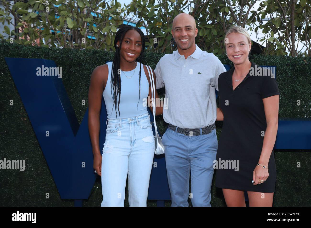 Miami, Florida, USA. 20th Mar, 2022. Coco Gauff, James Blake, Kontaveit attends the 2022