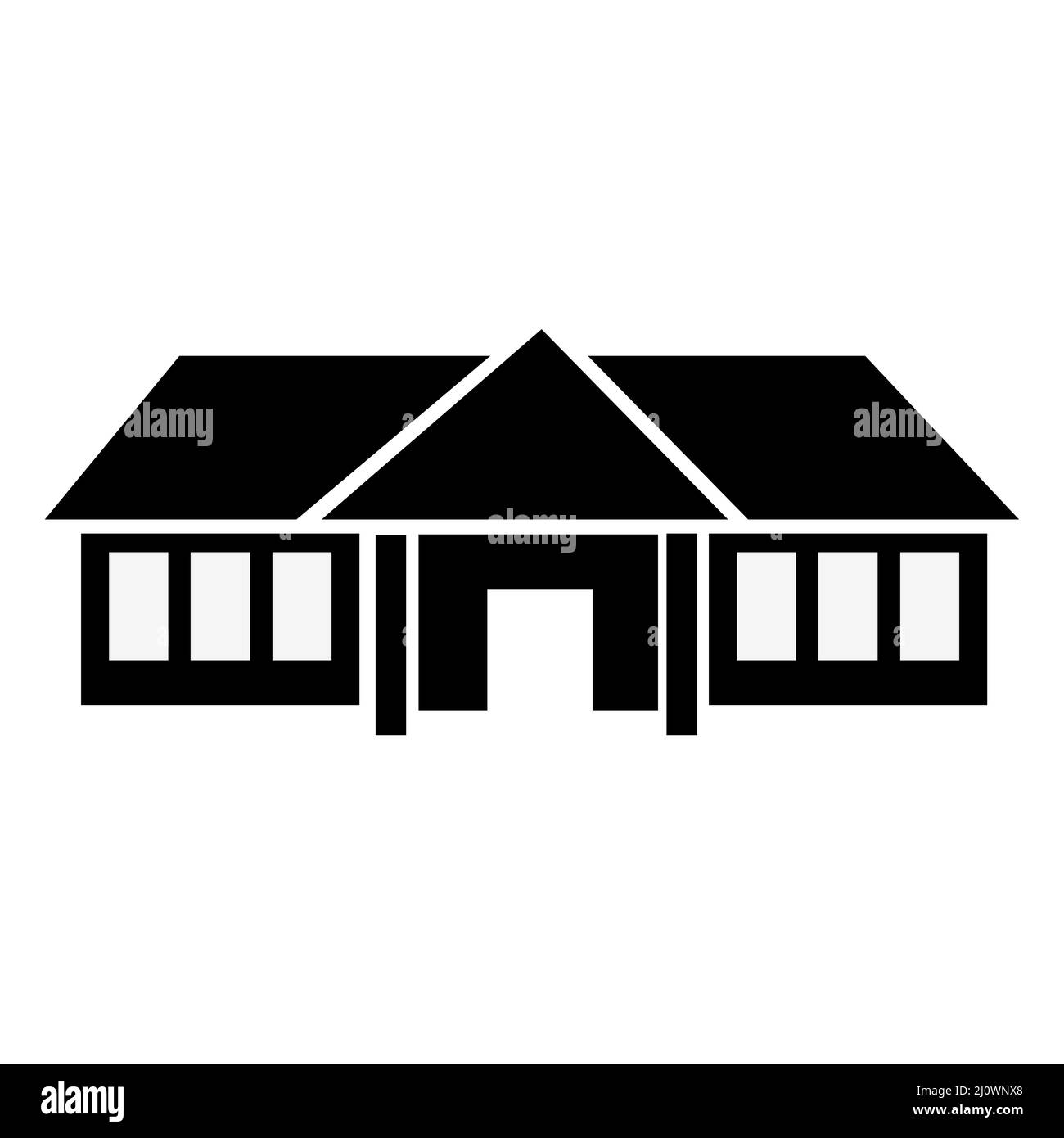 Office building silhouette icon vector. Flat design. Vector ...