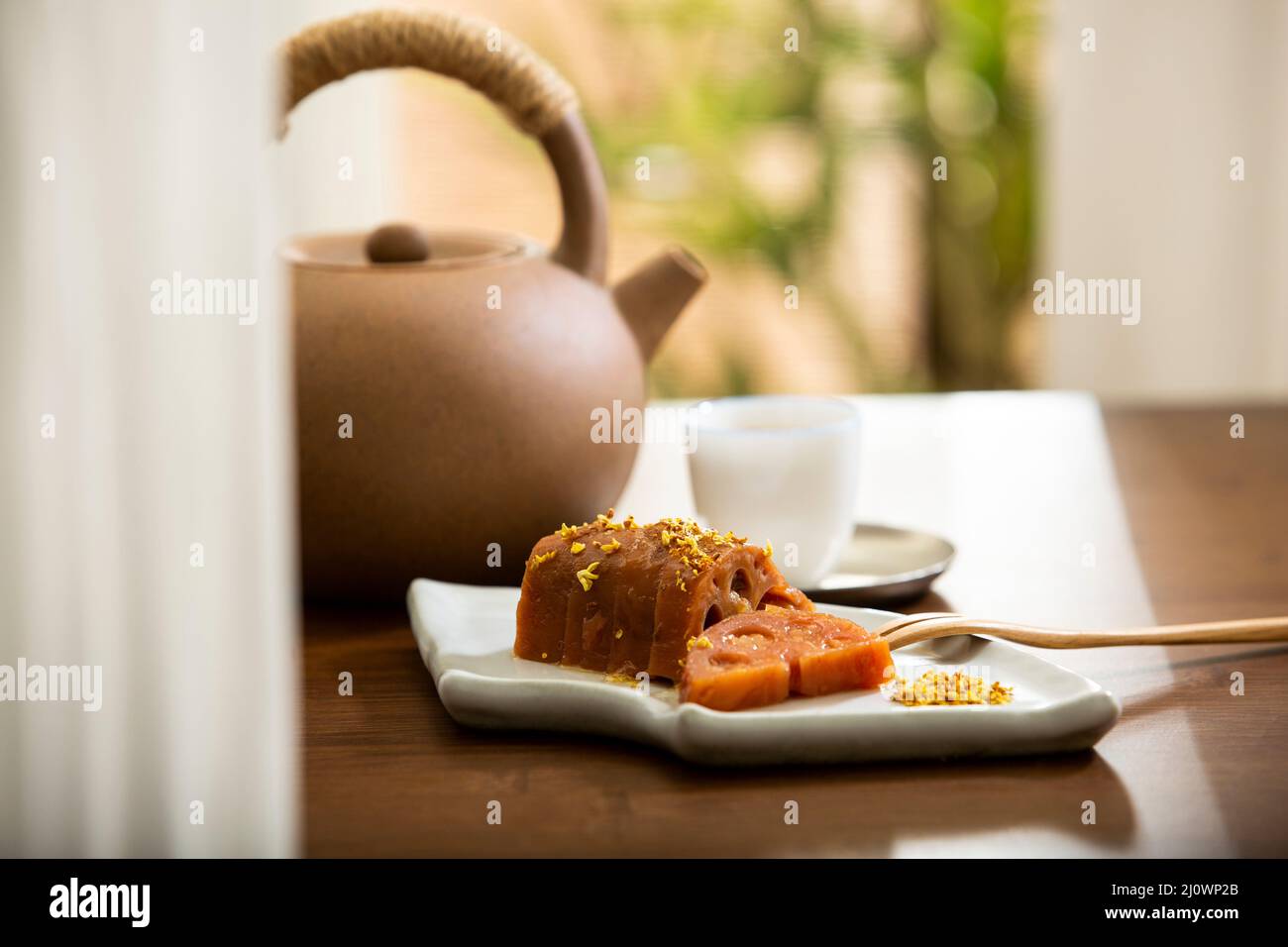Chinese cuisine,Steamed lotus root stuffed with sweet sticky rice Stock Photo Alamy