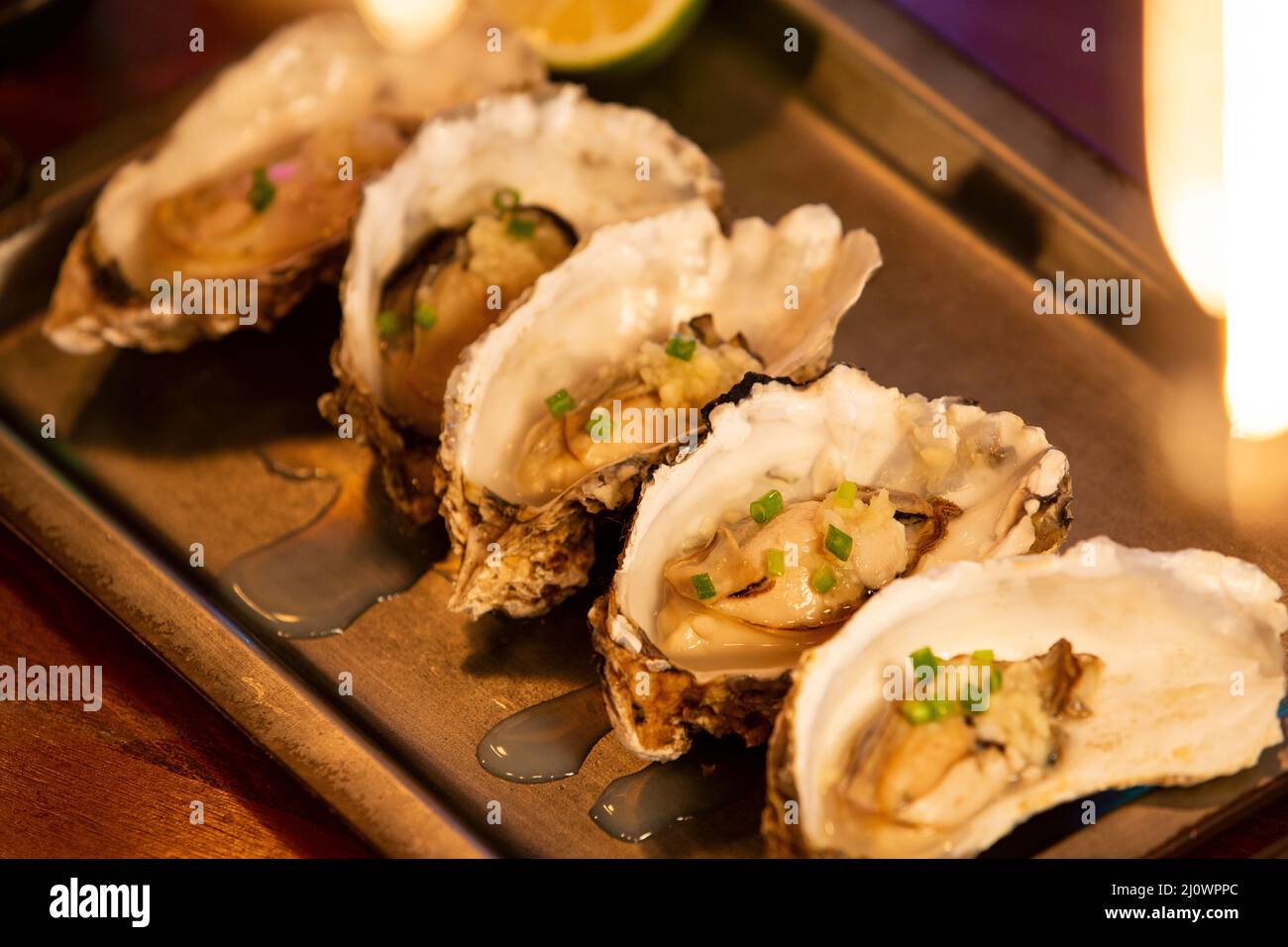 Chinese roasted oysters Stock Photo Alamy
