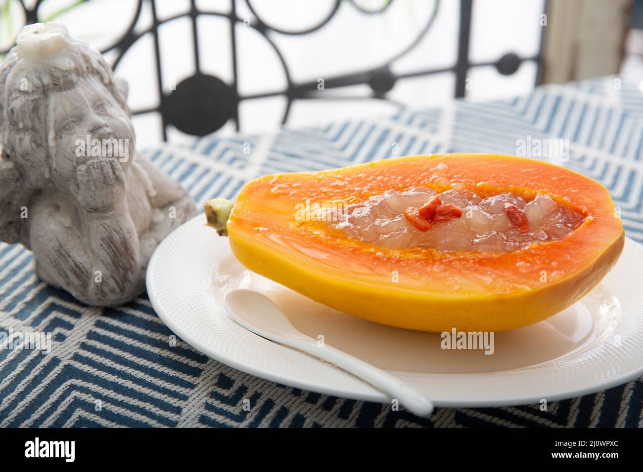 Traditional Guangdong  papaya dessert - sweet food Stock Photo