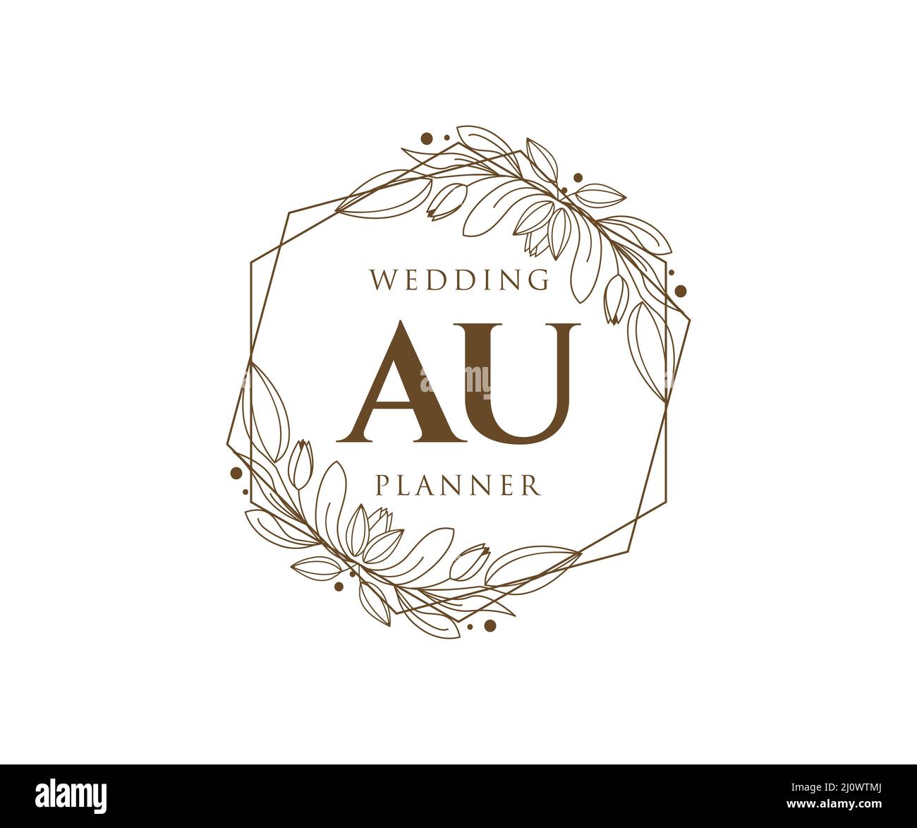AU Initials letter Wedding monogram logos collection, hand drawn modern ...