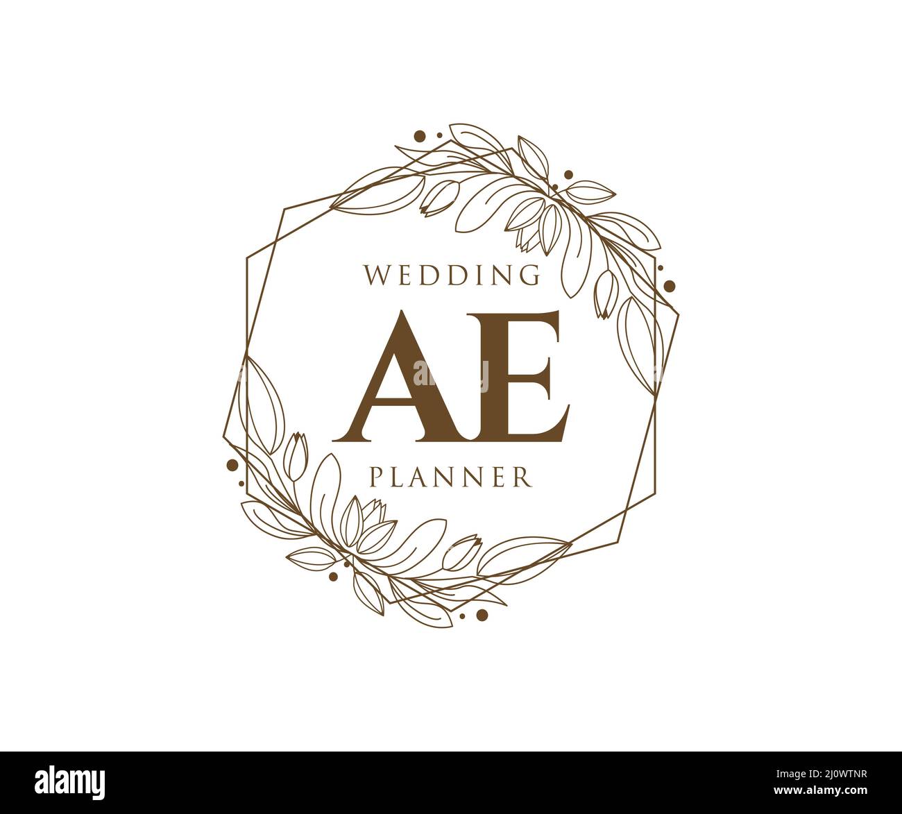 AE Initials letter Wedding monogram logos collection, hand drawn modern ...